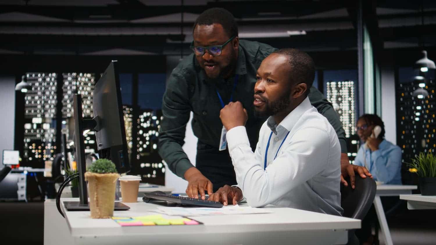 Tecterminal team members working together in the office
